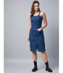 StyleStone - Blue Denim Women's Bodycon Dress ( Pack of 1 )