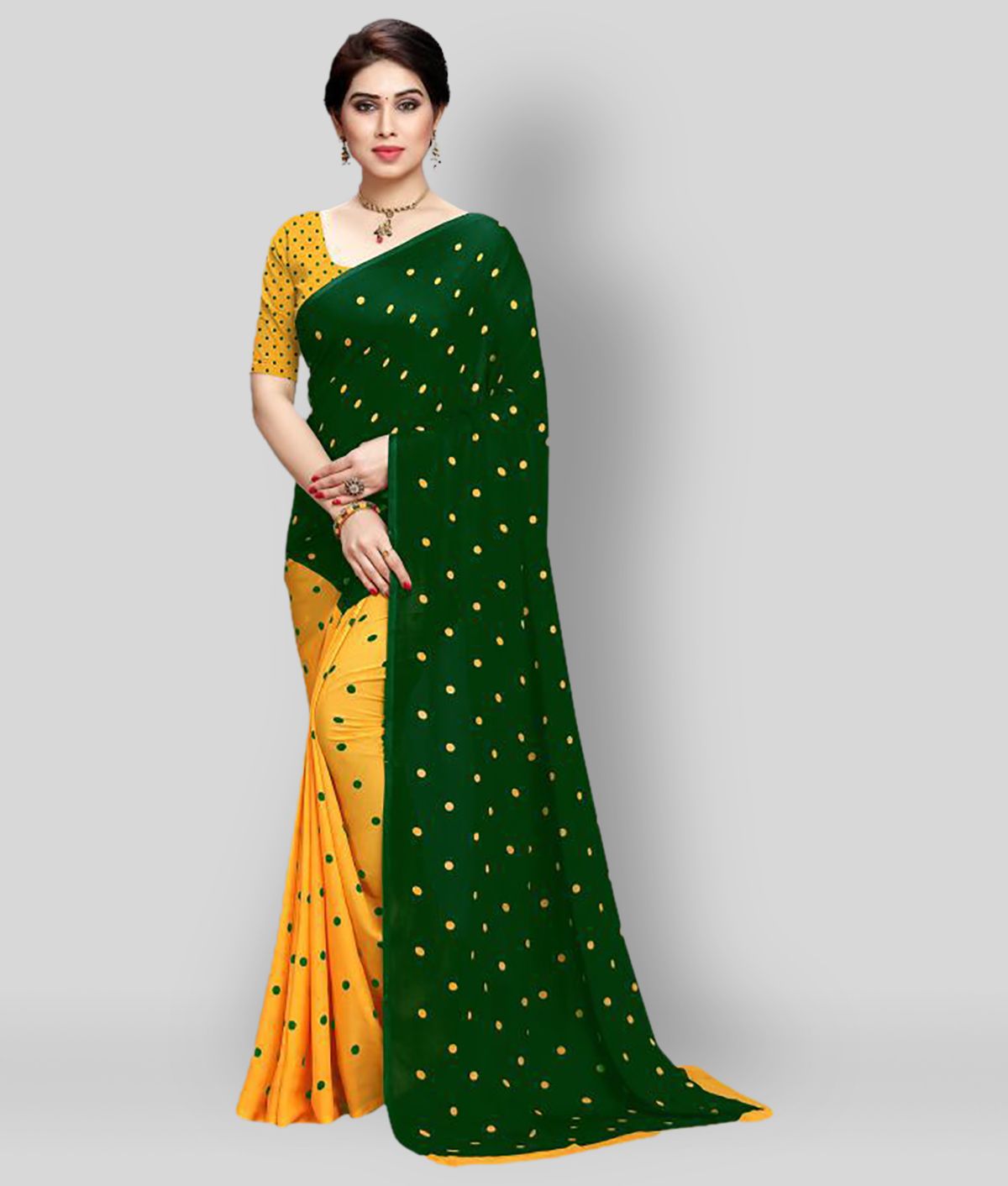     			ANAND SAREES - Multicolor Georgette Saree With Blouse Piece (Pack of 1)