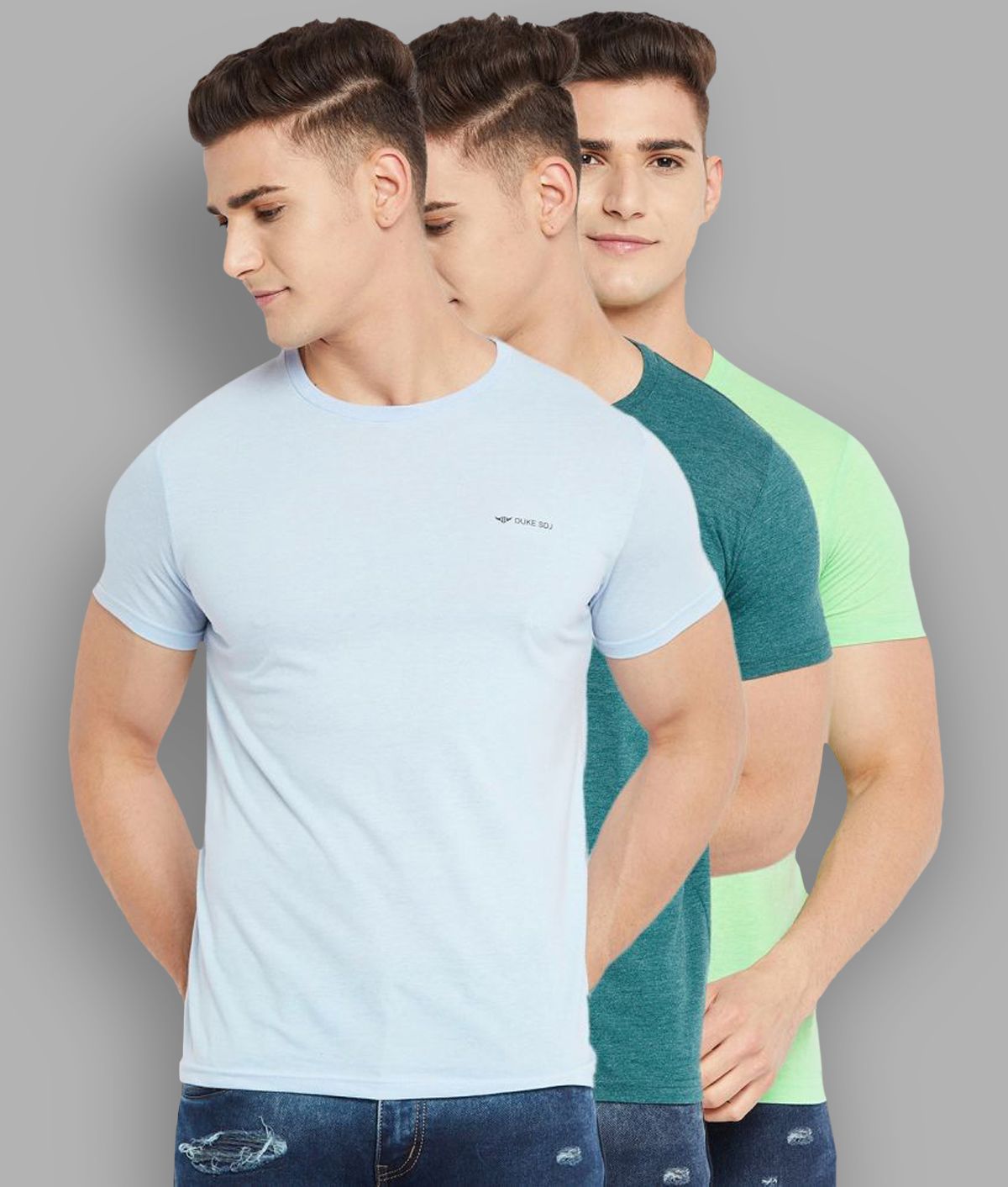     			Duke - Multicolor Cotton Blend Slim Fit Men's T-Shirt ( Pack of 3 )