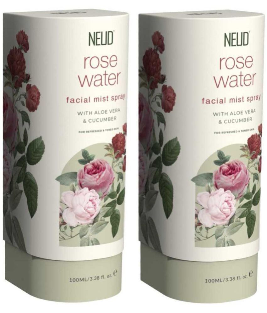     			NEUD Rose Water Facial Mist Spray for Refreshed and Toned Skin - 2 Packs (100ml Each)