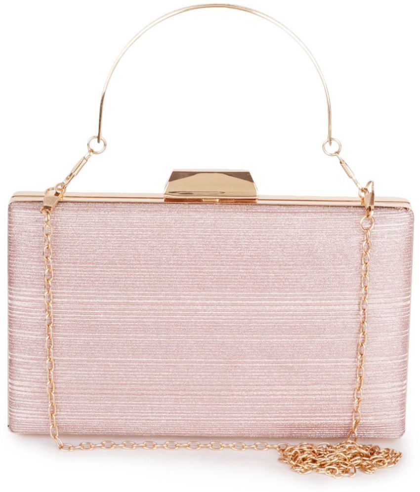     			STYLE SHOES - Pink Metal Box Clutch