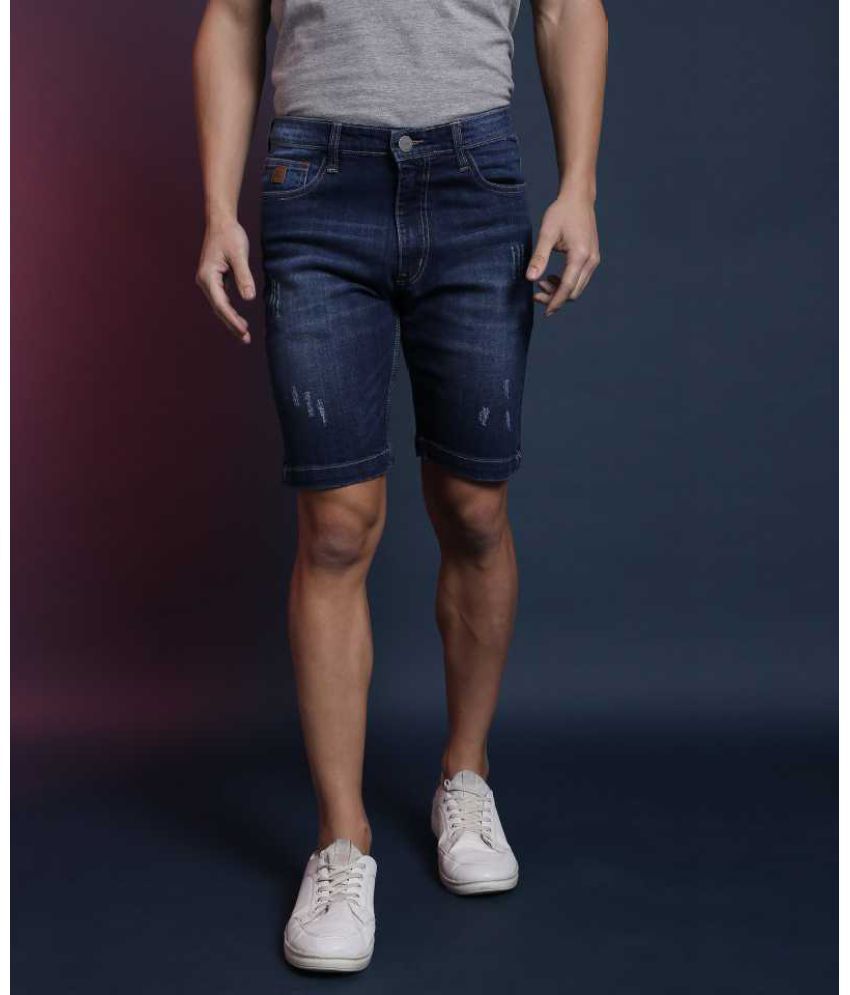 white luxury - Blue Denim Men's Denim Shorts ( Pack of 1 )