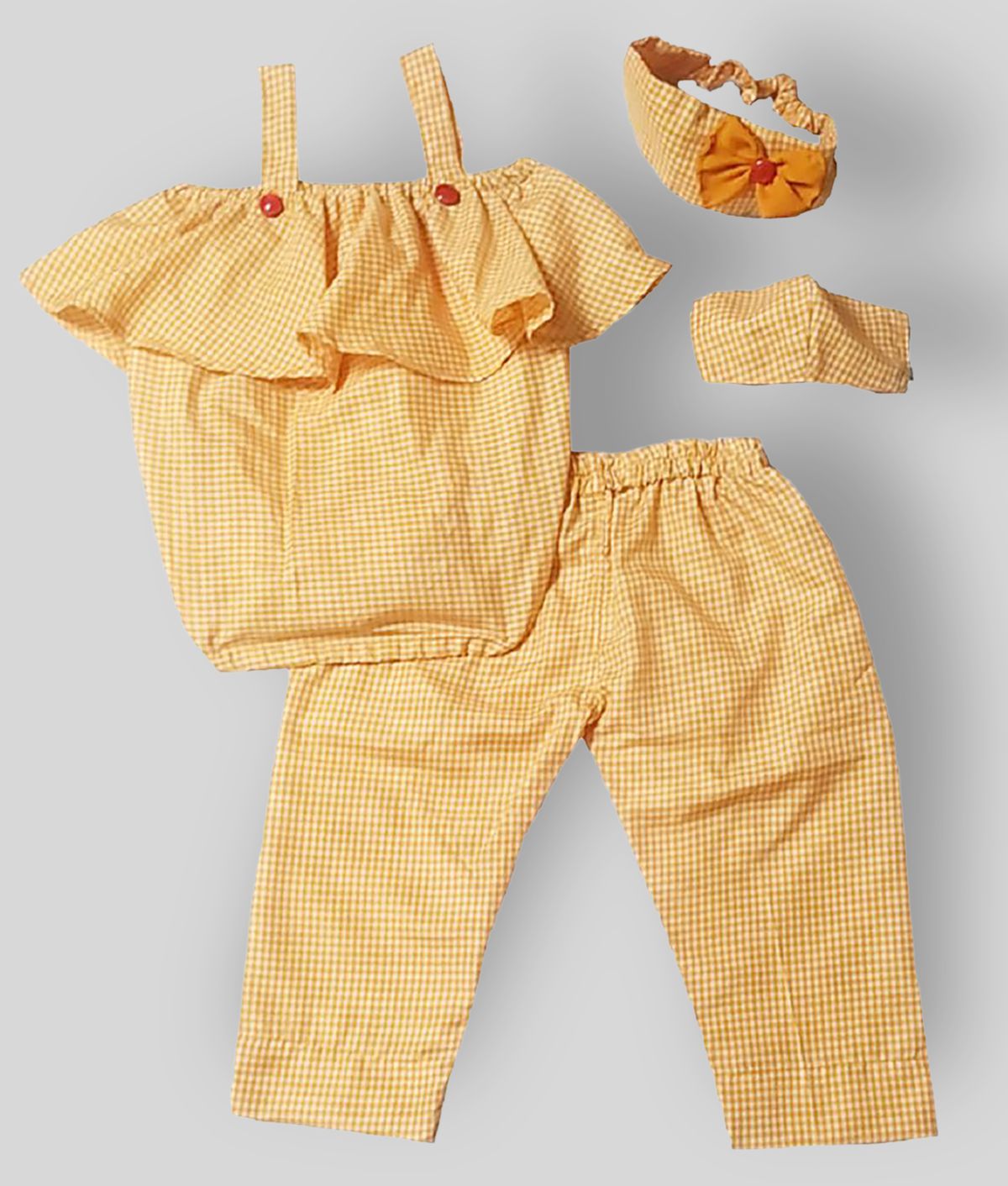     			harshvardhanmart - Tan Cotton Blend Baby Girl Dresses ( Pack of 1 )