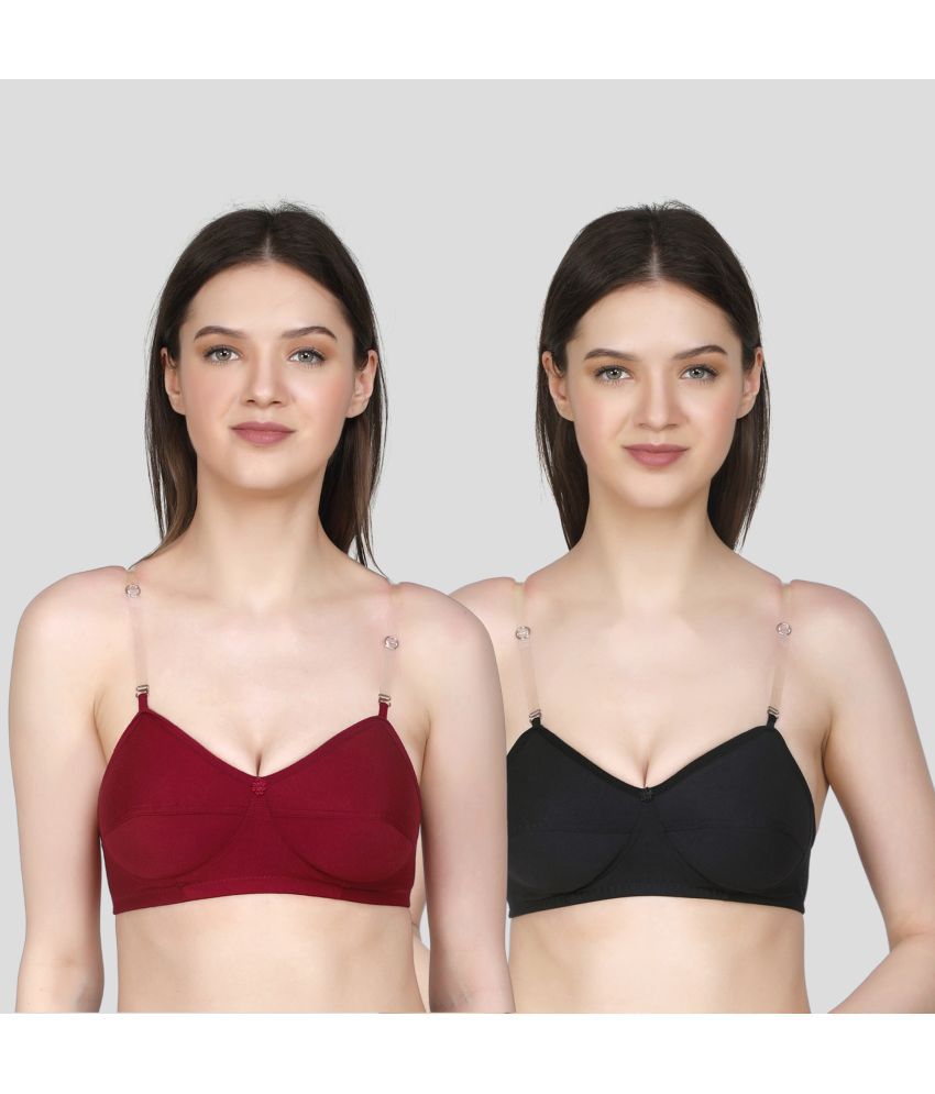     			TCG - Maroon Cotton Blend Non Padded Women's Push Up Bra ( Pack of 2 )