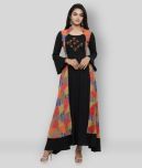 Yash Gallery - Black Rayon Women's Jacket Style Kurti ( Pack of 1 )