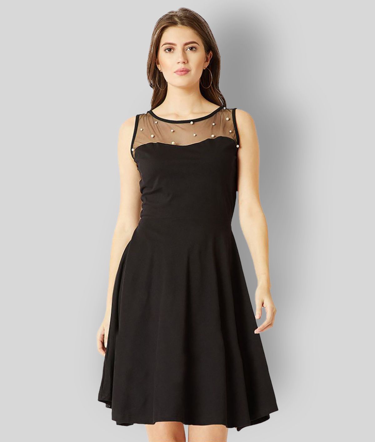     			Miss Chase - Black Cotton Women's A- line Dress ( Pack of 1 )