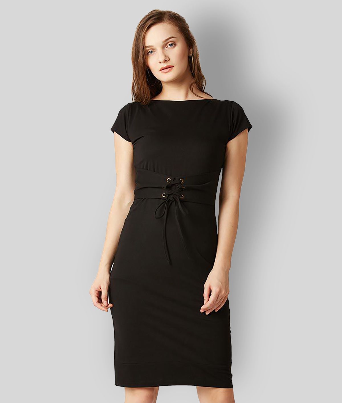     			Miss Chase - Black Cotton Women's Shift Dress ( Pack of 1 )