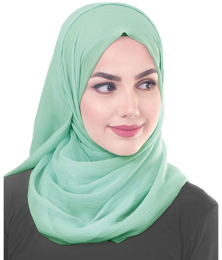 Silk Route London Green Chiffon Unstitched Hijab - Single Price in ...