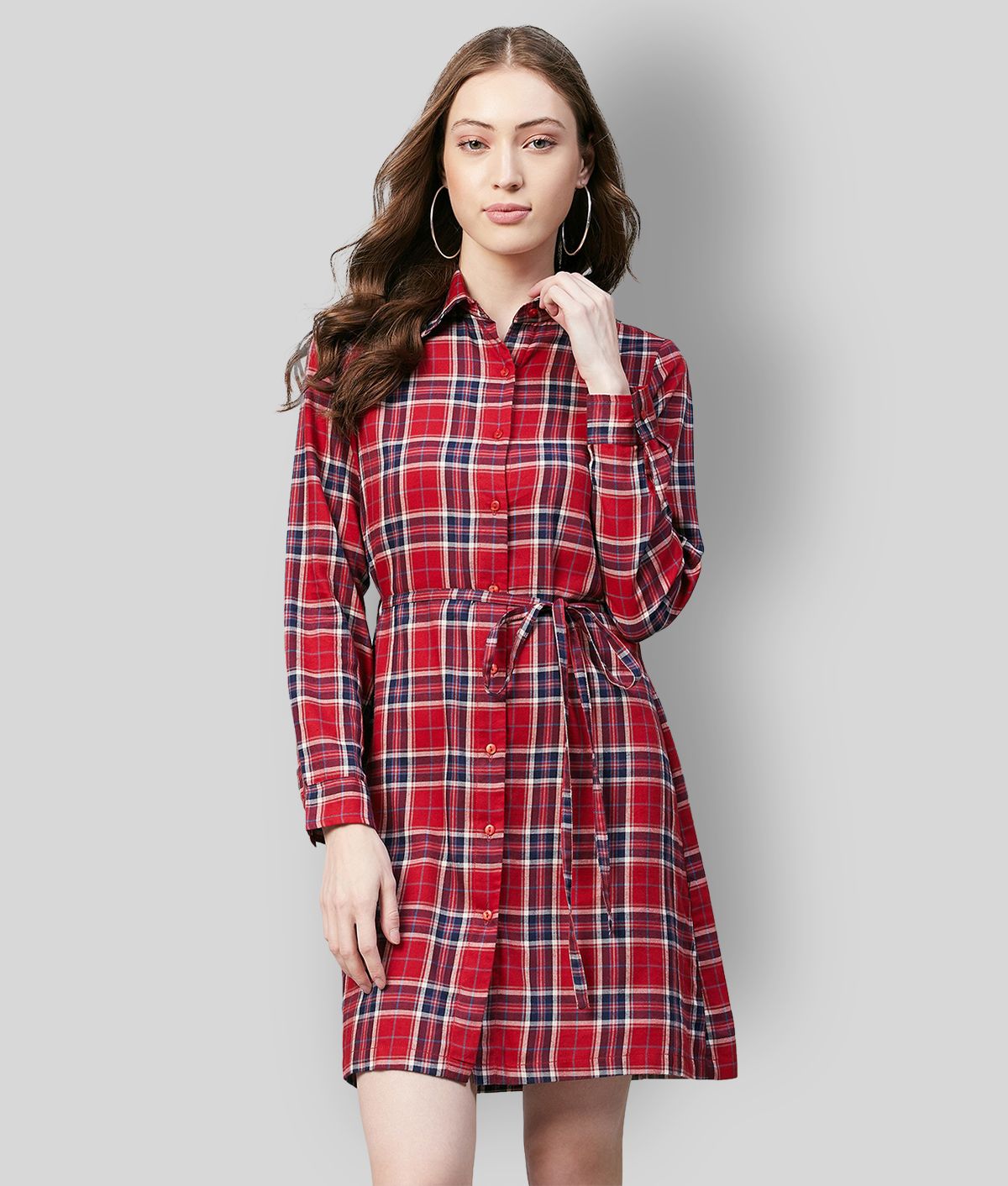     			StyleStone - Multicolor Cotton Women's Shirt Dress ( Pack of 1 )