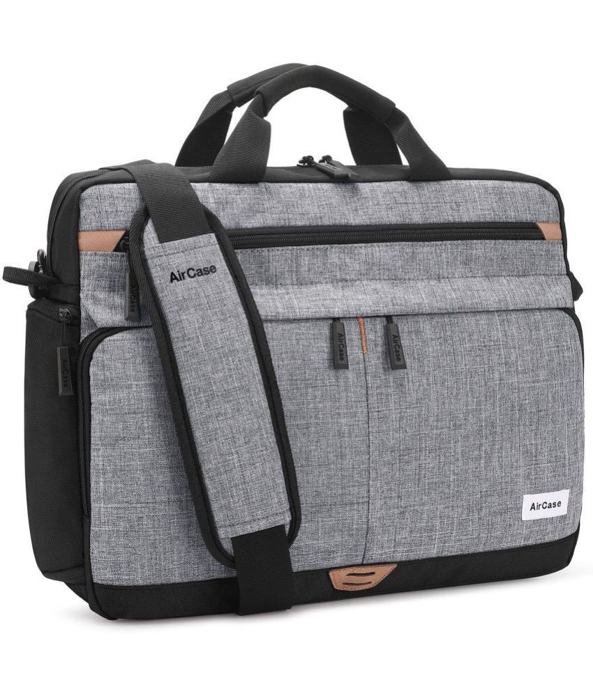     			Aircase - Grey Solid Messenger Bag