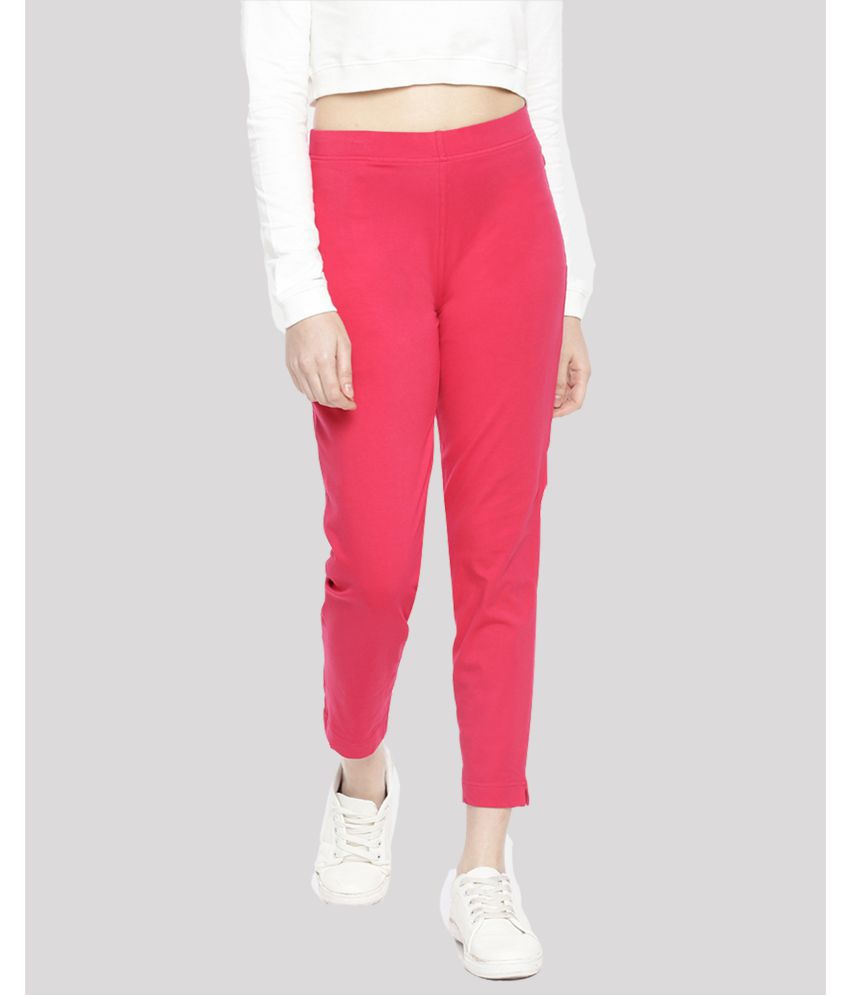 Dollar Missy - Pink Cotton Straight Women's Casual Pants ( Pack of 1 )