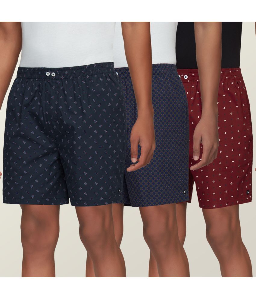     			XYXX - Multicolor Cotton Men's Boxer- ( Pack of 3 )