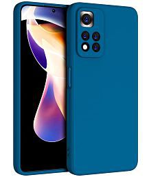 Kosher Traders - Blue Silicon Plain Back Cover Compatible For Xiaomi 11i hypercharge 5g ( Pack of 1 )