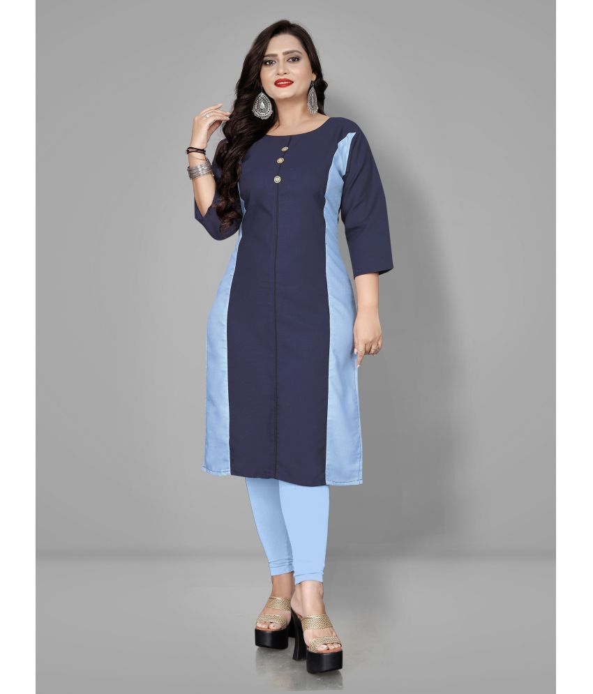     			Lerkiza - Blue Cotton Blend Women's Straight Kurti ( Pack of 1 )