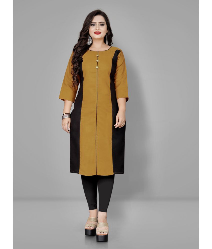     			Lerkiza - Rust Cotton Blend Women's Straight Kurti ( Pack of 1 )