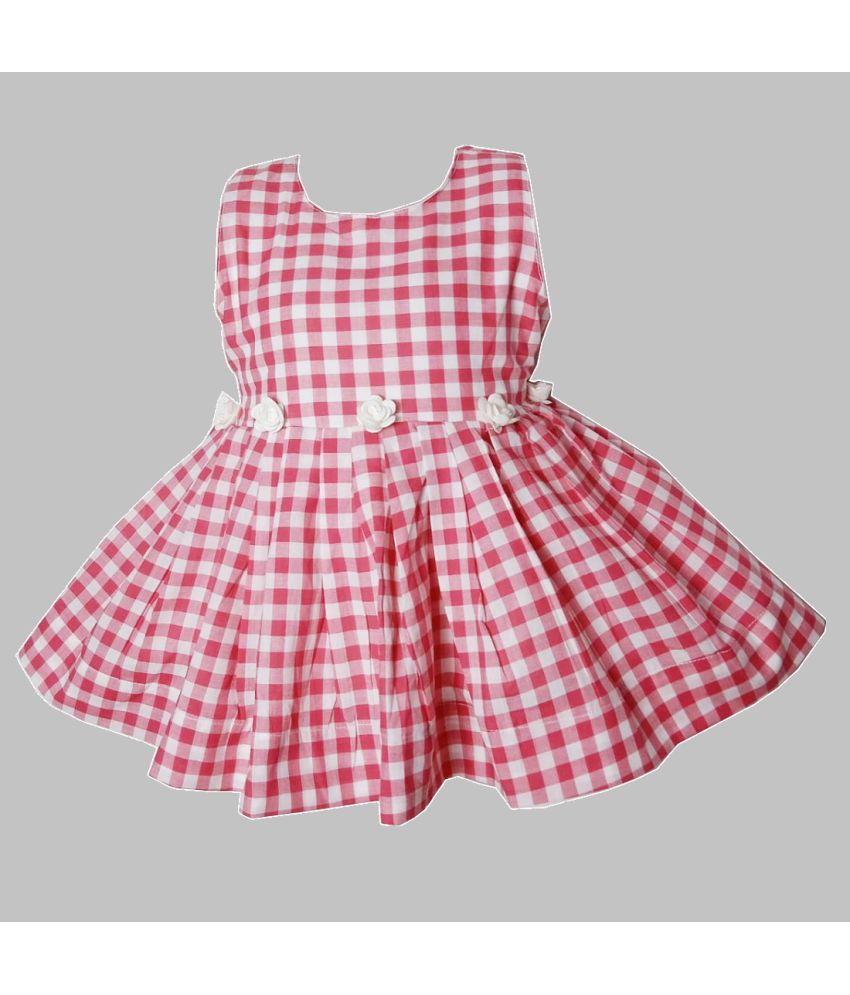     			harshvardhanmart.com - Pink Cotton Girls A-line Dress ( Pack of 1 )