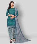 Anand Green Crepe Unstitched Dress Material