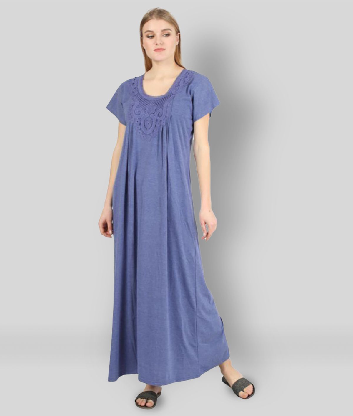     			Affair - Blue Cotton Women's Nightwear Nighty & Night Gowns ( Pack of 1 )
