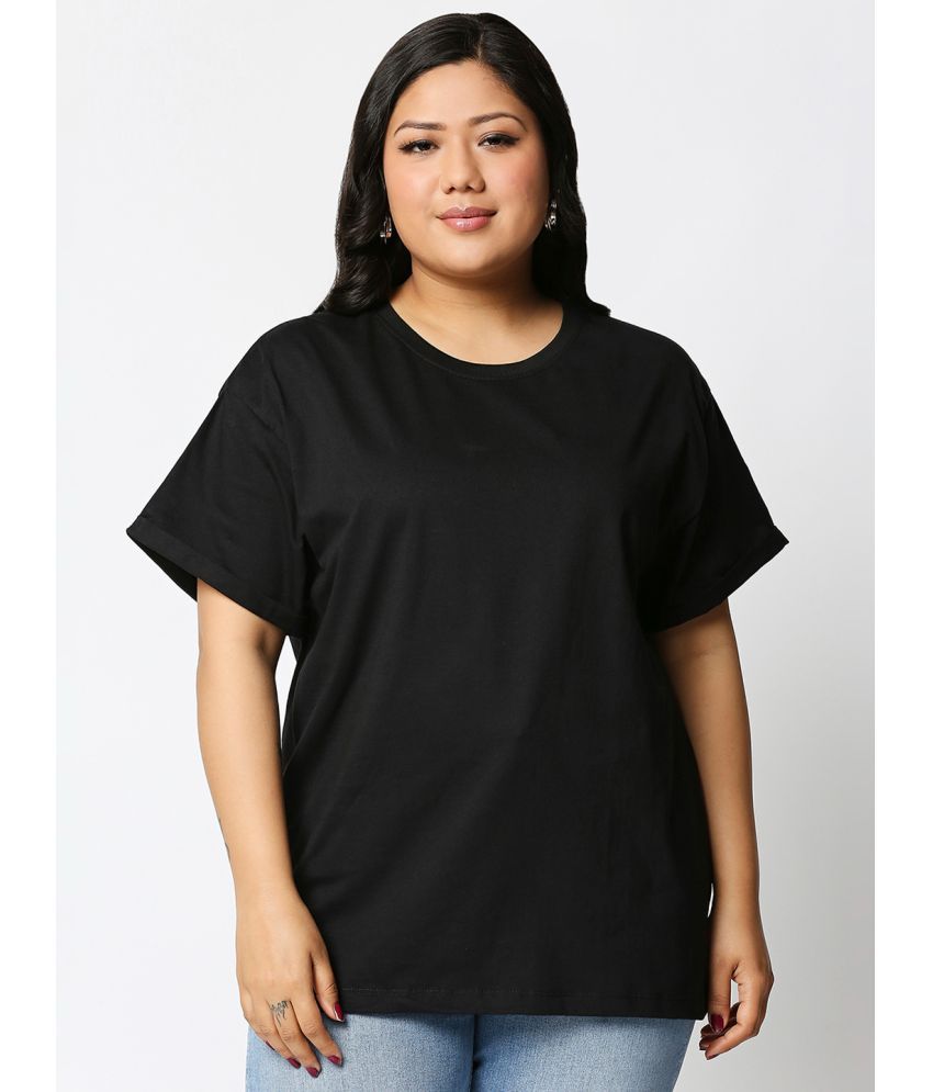     			Bewakoof - Black Cotton Loose Fit Women's T-Shirt ( Pack of 1 )