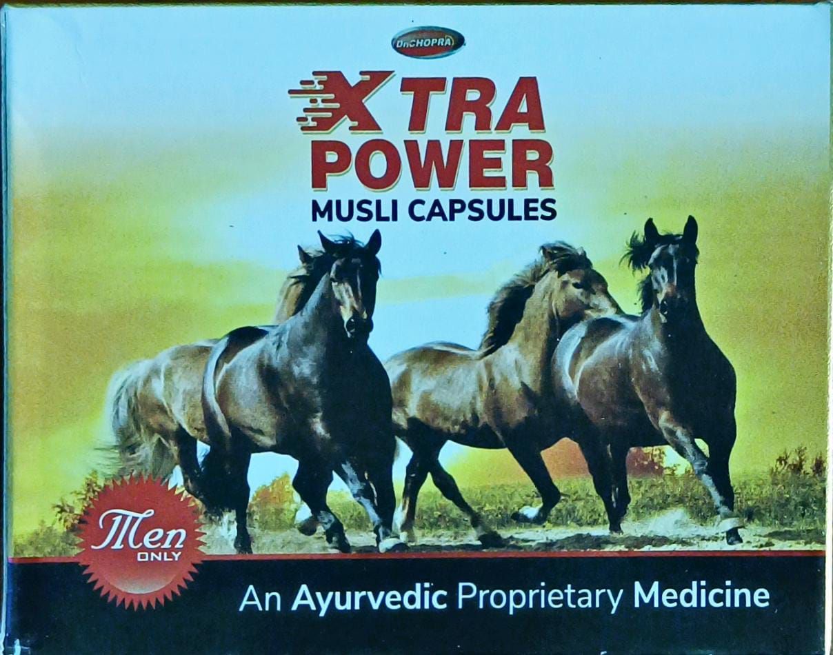     			Dr Chopra Xtra Power Musli Capsules (pack of 3 ) 10*3=30 Cap 100% Ayurvedic 