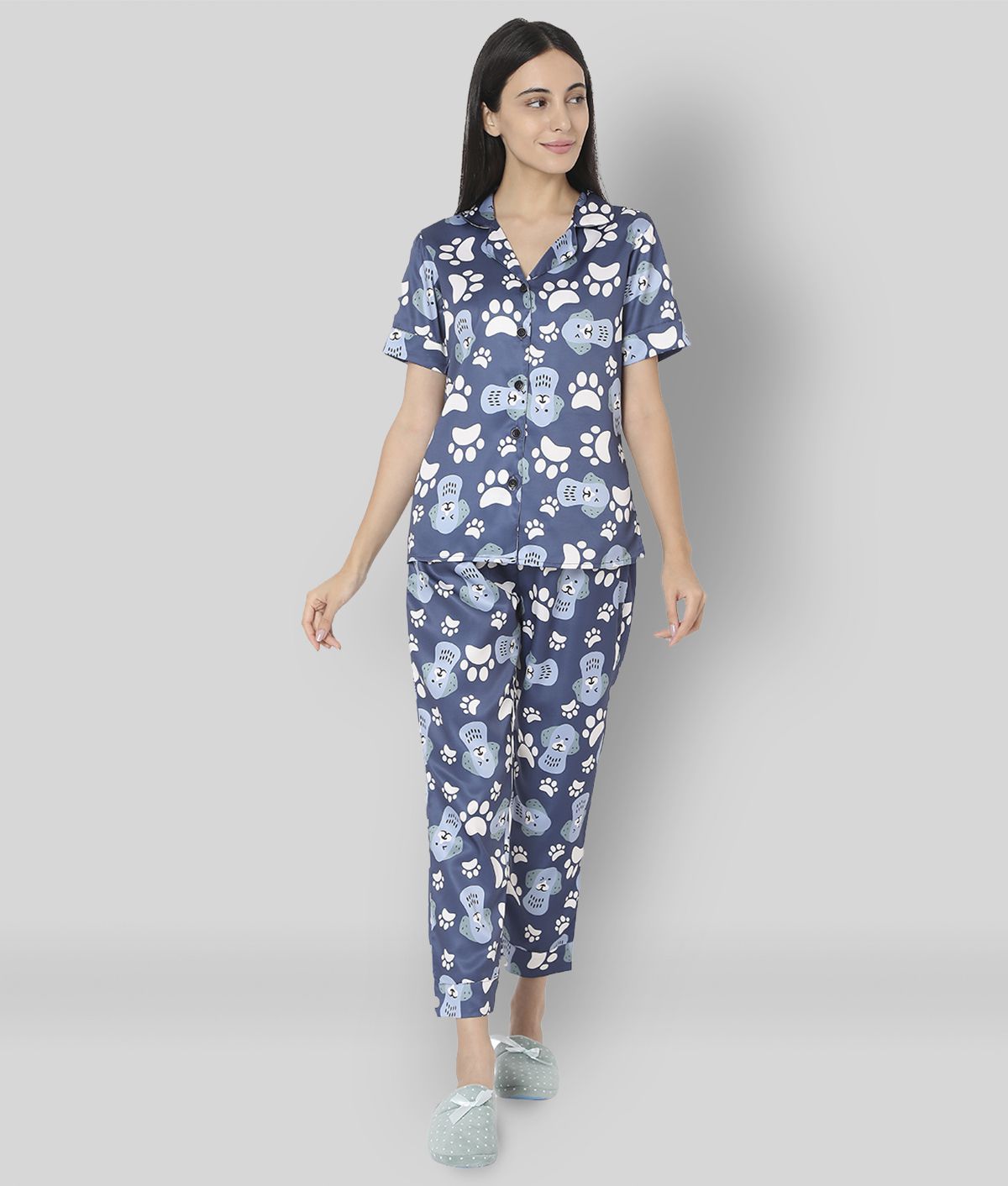     			Smarty Pants - Multicolor Satin Women's Nightwear Nightsuit Sets ( Pack of 1 )