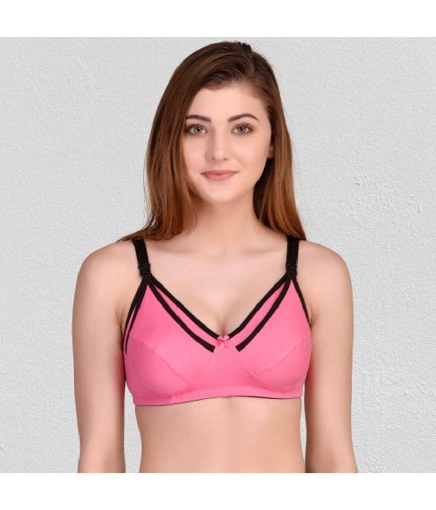 Desiprime - Pink Cotton Non Padded Women's Everyday Bra ( Pack of 1 )