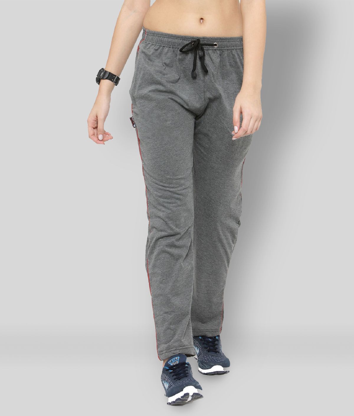     			Uzarus - Grey Melange Cotton Blend Women's Gym Trackpants ( Pack of 1 )