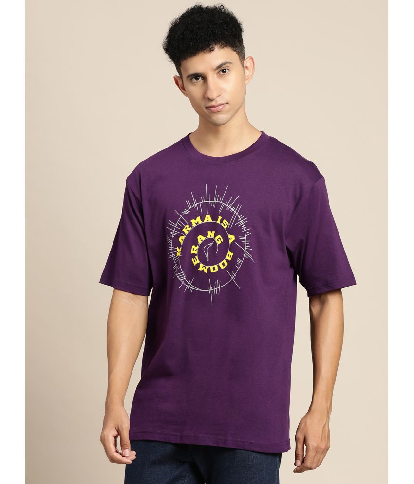    			Dillinger - Purple Cotton Oversized Fit Men's T-Shirt ( Pack of 1 )