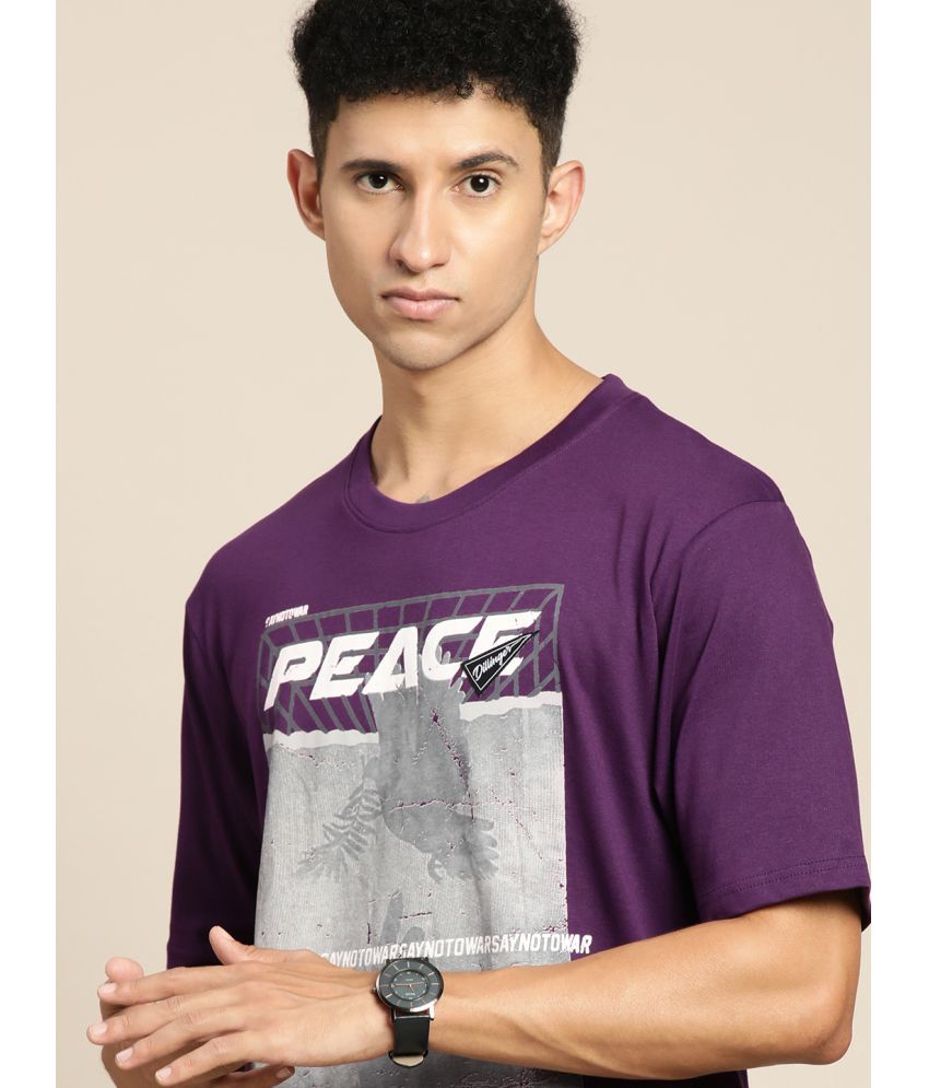     			Dillinger - Purple Cotton Oversized Fit Men's T-Shirt ( Pack of 1 )