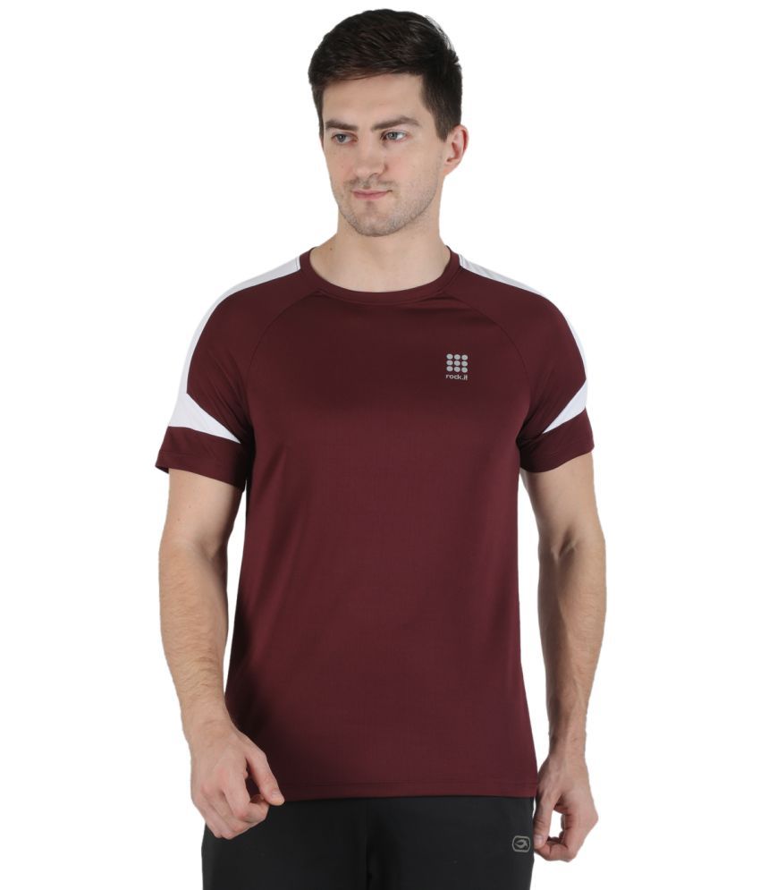    			Rock.it - Maroon Polyester Regular Fit Men's T-Shirt ( Pack of 1 )