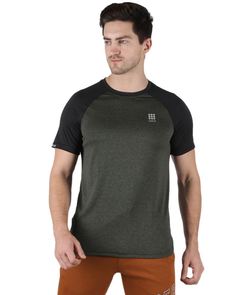     			Rock.it - Olive Polyester Regular Fit Men's T-Shirt ( Pack of 1 )