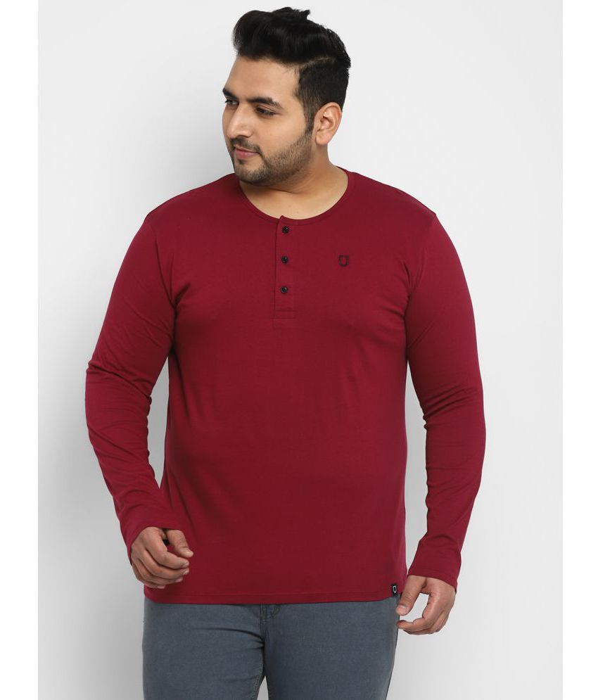     			Urbano Plus - Maroon Cotton Regular Fit Men's T-Shirt ( Pack of 1 )