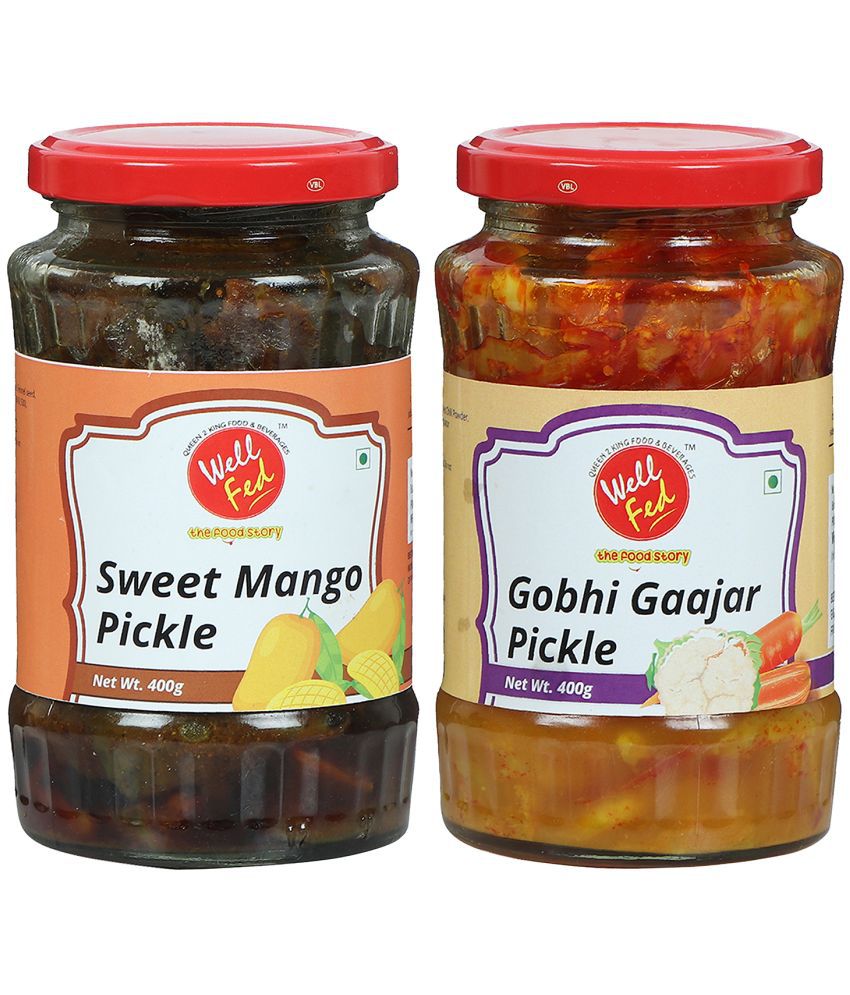     			Well Fed Sweet Mango Pickle & Gobhi Gaajar Pickle 400 g Pack of 2
