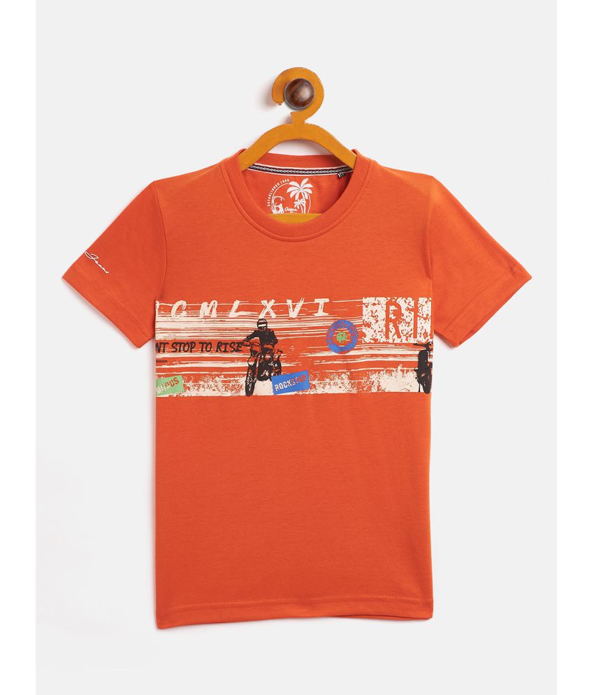 Duke - Orange Cotton Blend Boy's T-Shirt ( Pack of 1 )