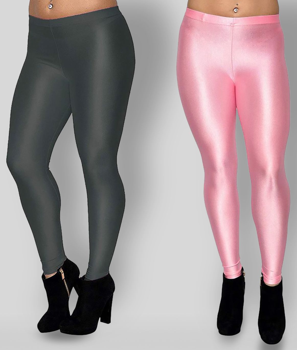     			PT LEGGINGS - Multicolor Satin Women's Leggings ( Pack of 2 )