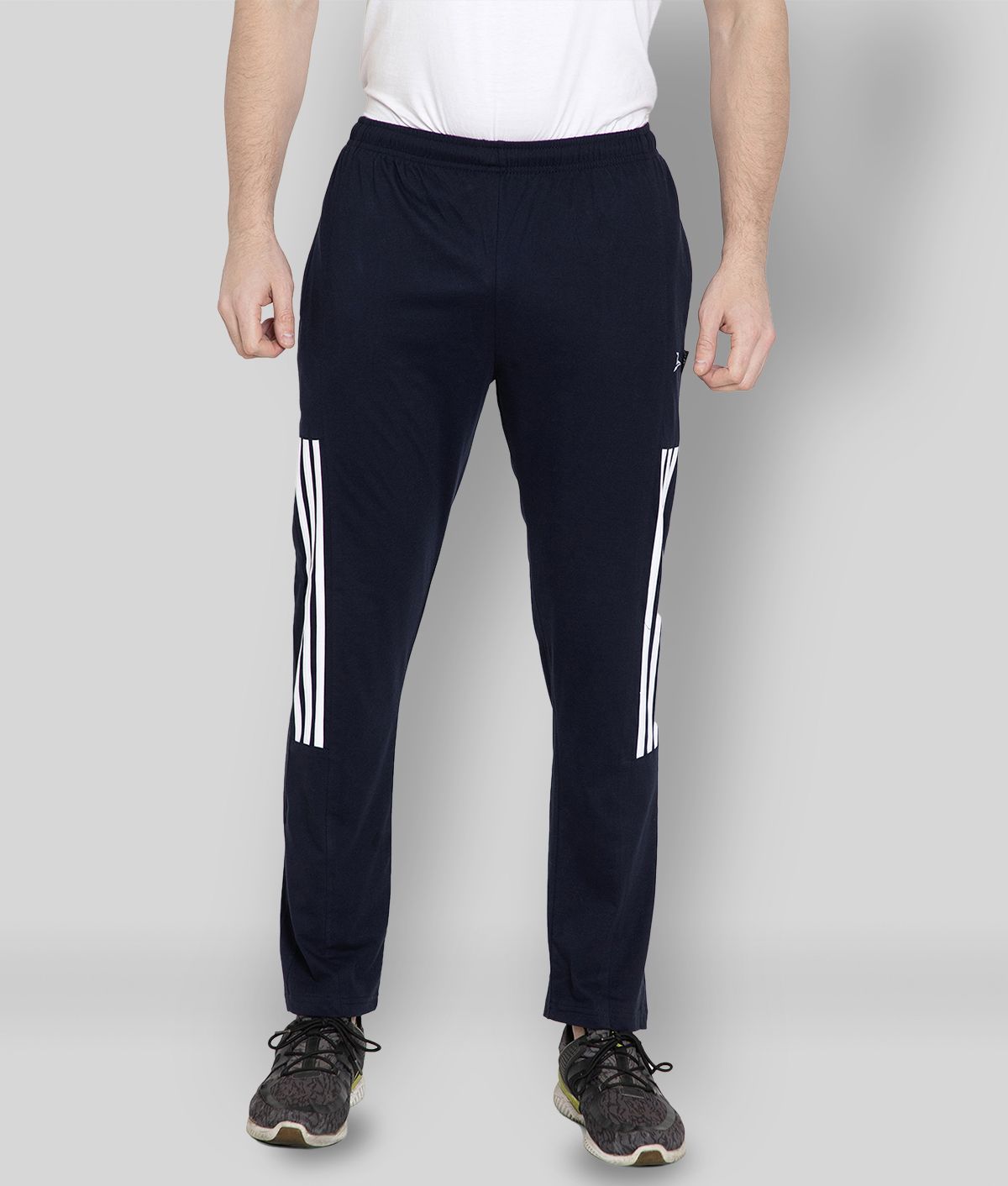     			Zeffit - Navy Blue Cotton Blend Men's Sports Trackpants ( Pack of 1 )