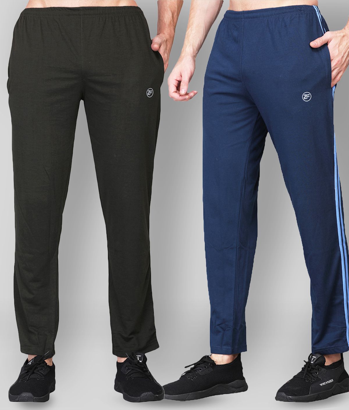     			Zimfit - Multicolor Cotton Blend Men's Sports Trackpants ( Pack of 2 )