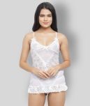 N-Gal - White Polyester Women's Nightwear Baby Doll Dresses With Panty ( Pack of 1 )