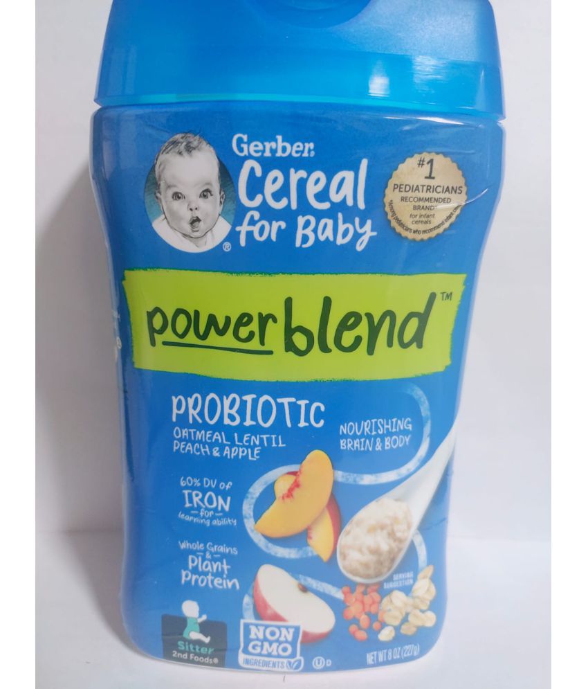 Gerber OATMEAL, PEACH, Infant Cereal for 6 Months + ( 227 gm )