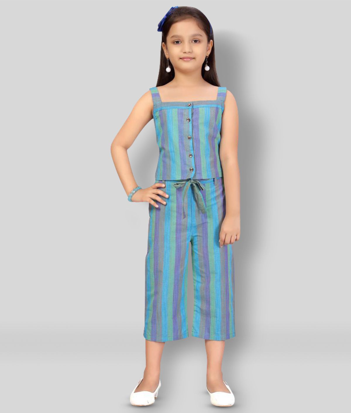     			Aarika - Blue Cotton Girls Top With Pants ( Pack of 1 )