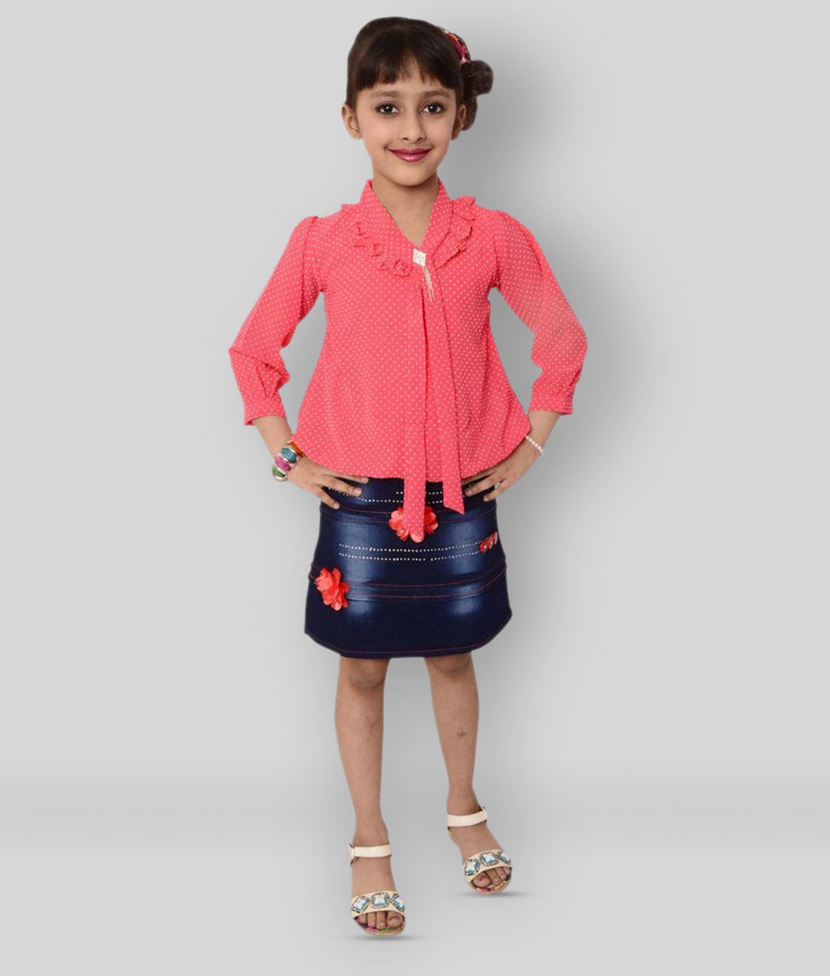     			Arshia Fashions - Multicolor Cotton Blend Girl's Shirt Dress ( Pack of 1 )