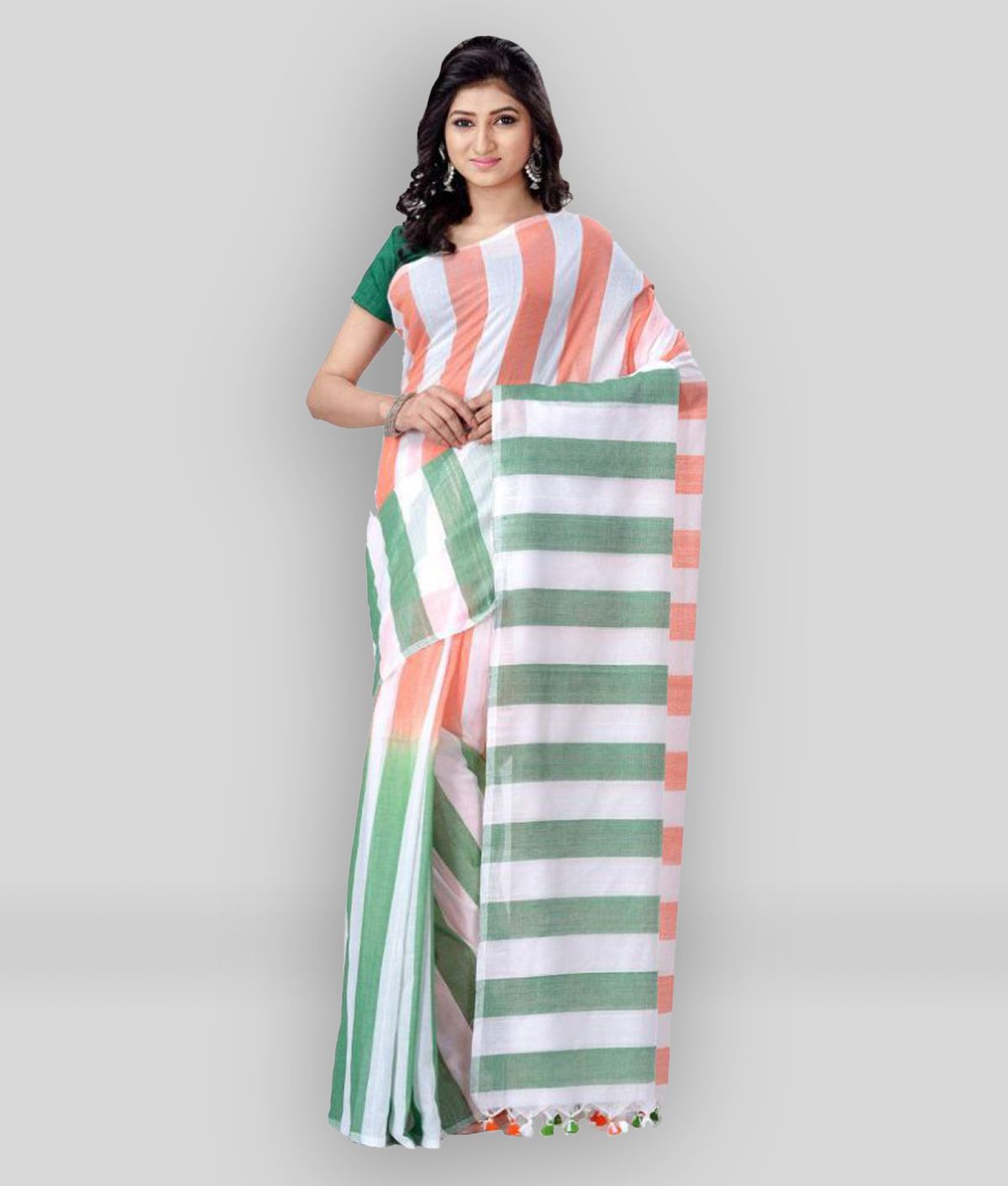     			Desh Bidesh - Multicolor Silk Blend Saree With Blouse Piece ( Pack of 1 )