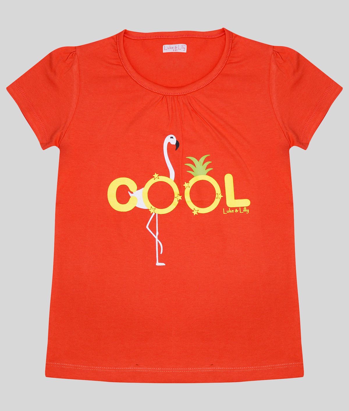     			Luke and Lilly - Orange Cotton Girls T-Shirt ( Pack of 1 )