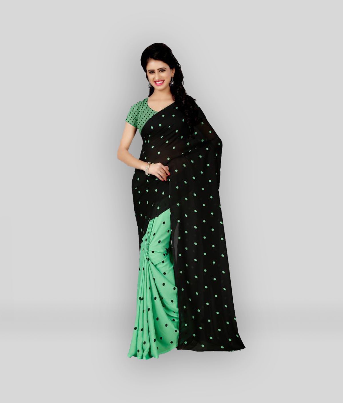     			ANAND SAREES - Green Georgette Saree With Blouse Piece ( Pack of 1 )