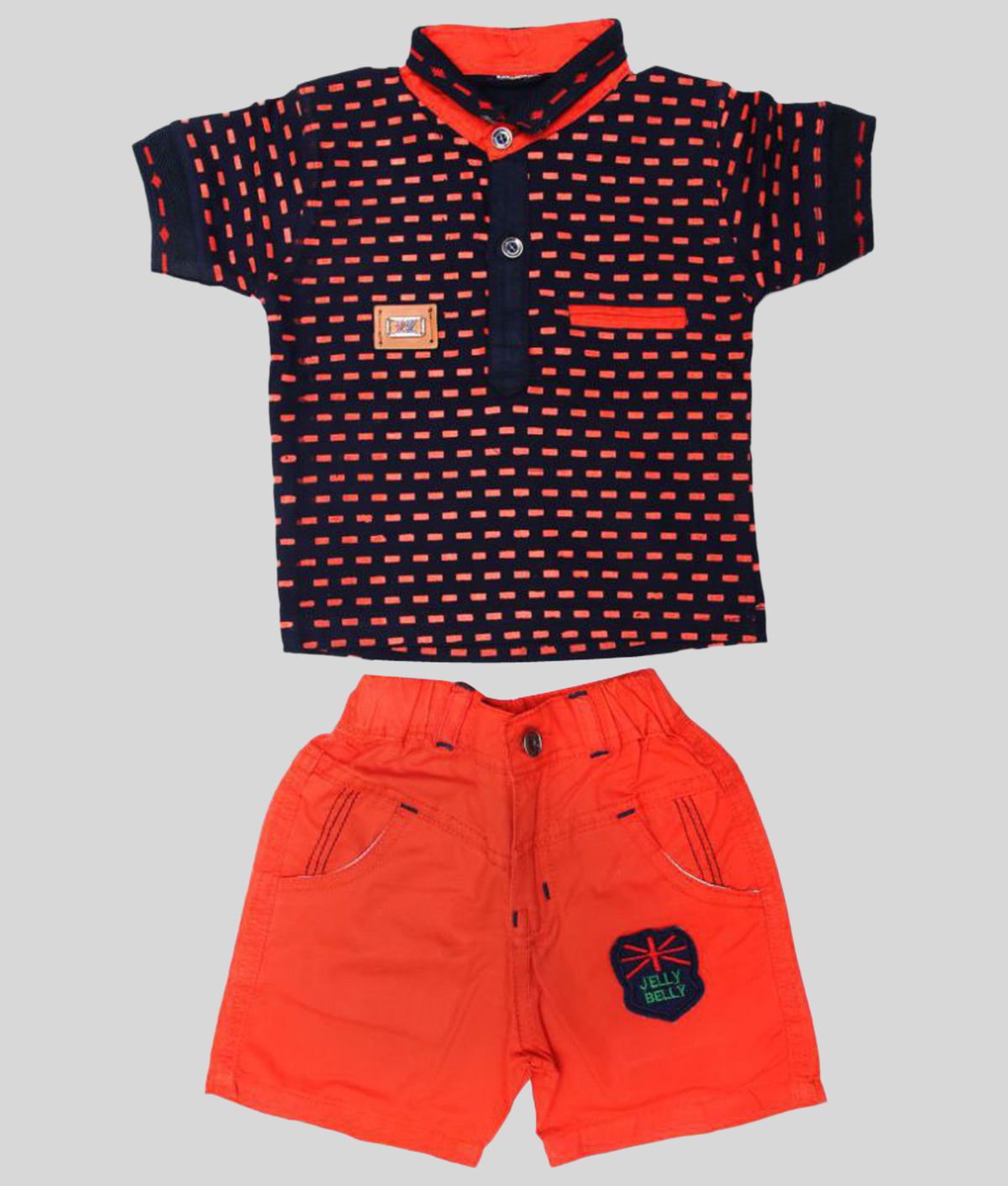     			Zadmus Baby Boys Stylish T-Shirt & Cotton Short Dress (Red, 6 - 12 Months)