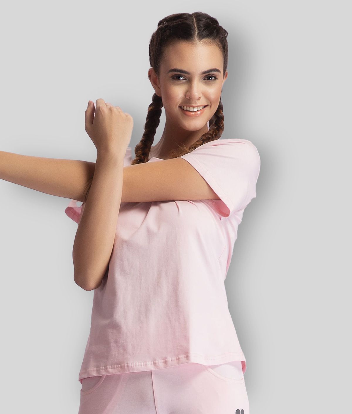    			Clovia - Pink Cotton Regular Fit Women's T-Shirt ( Pack of 1 )