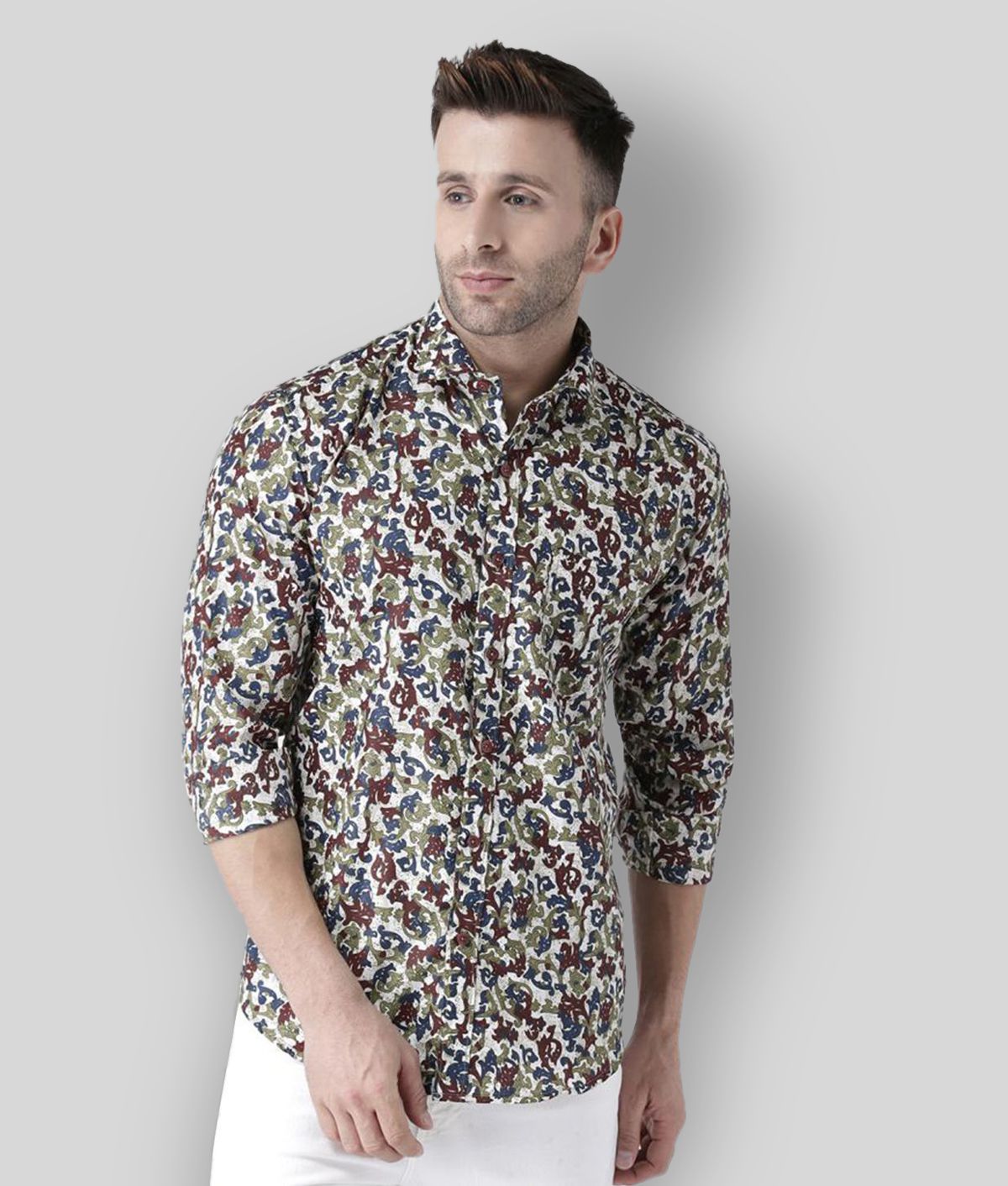     			Hangup - Multicolor Cotton Blend Regular Fit Men's Casual Shirt (Pack of 1)