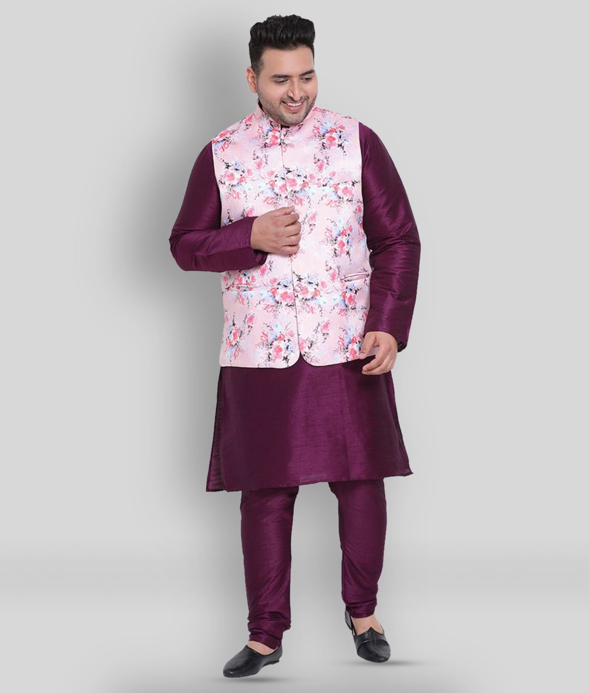     			Hangup - Multicolor Polyester Regular Fit Men's Kurta Pyjama Set ( Pack of 1 )