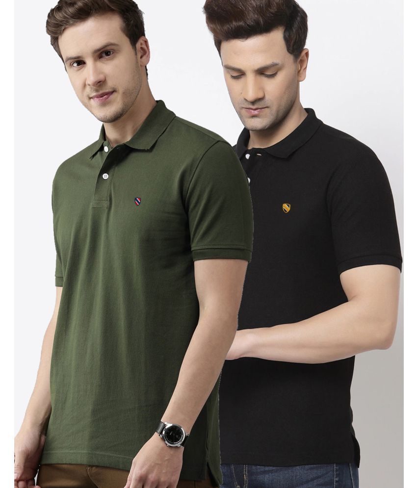     			Merriment - Black Cotton Blend Regular Fit Men's Polo T Shirt ( Pack of 2 )