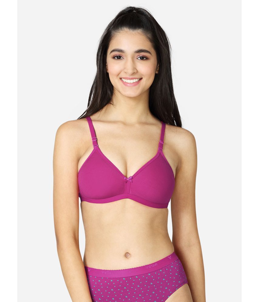     			VStar Cotton Blend Lightly Padded Women's T-Shirt Bra ( Magenta )